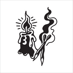 Fototapeta premium vector illustration of candles and matches