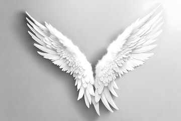 available White angel wings isolated cutout on transparen