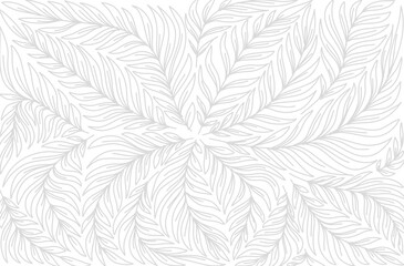 Tropical leaf background. Abstract leave background pattern vector. Hand drawn leaf outline vector. leaves pattern wallpaper. 