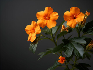 crossandra flower in studio background, single crossandra flower, Beautiful flower, ai generated image