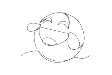 Continuous one line drawing expressions concept. Emoji character. Doodle vector illustration