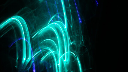 Lichter wirbel neon licht dunkel nacht hintergrund abstrakt Illustration bildschirmschoner...