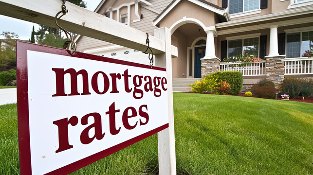 Restate sign that says " mortgage rates" .