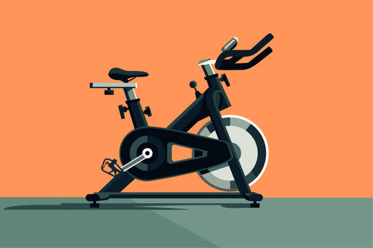 Modern stationary exercise bike elliptical isolated against a solid background.