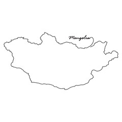 One continuous line drawing of country Map for Mongolia vector illustration. Country map illustration simple linear style vector concept. Country territorial area and suitable for your asset design.