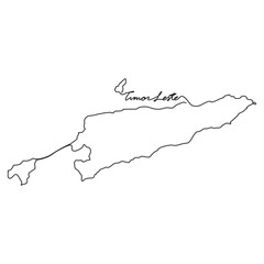One continuous line drawing of country Map for Timor Leste vector illustration. Country map illustration simple linear style vector concept. Country territorial area and suitable for your asset design