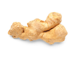 Fresh ginger root on white background