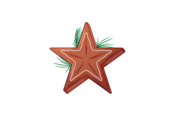 Star Gingerbread Cookie Christmas Sticker