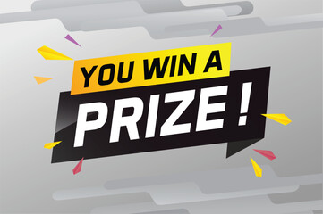 you win prize word concept vector illustration with 3d style for use landing page, template, ui, web, mobile app, poster, banner, flyer, background, gift card, coupon, wallpaper

