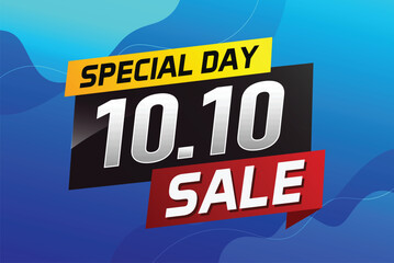 10.10 Special day sale word concept vector illustration with ribbon and 3d style for use landing page, template, ui, web, mobile app, poster, banner, flyer, background, gift card, coupon

