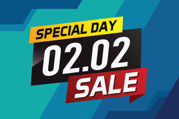 2.2 Special day sale word concept vector illustration with ribbon and 3d style for use landing page, template, ui, web, mobile app, poster, banner, flyer, background, gift card, coupon

