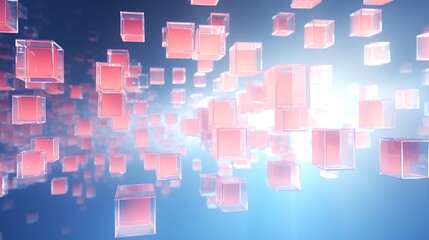 3D Render Floating Cubes in a Surreal Scene with Style, Surreal, Cubes, 3D Render