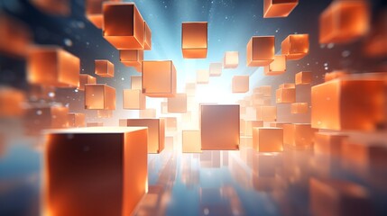 3D Render Floating Cubes in a Surreal Scene with Style, Surreal, Cubes, 3D Render