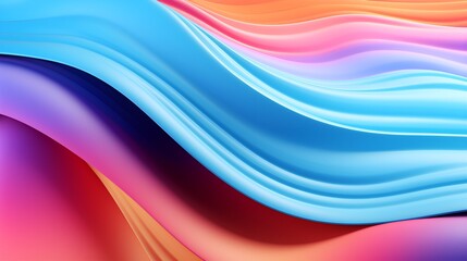 3D Render Fluid and Organic Waves in a Spectral Scene, Abstract, Organic, Waves