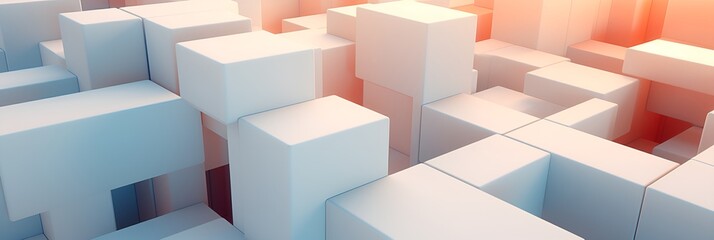 Obraz premium 3D Render Geometric Background with Soothing Color Palette