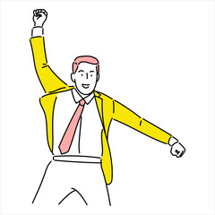 Business man, businessperson or employee staff people cartoon. Company professional minimalist illustration vector