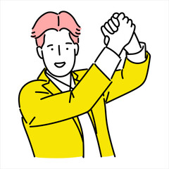 Business man, businessperson or employee staff people cartoon. Company professional minimalist illustration vector