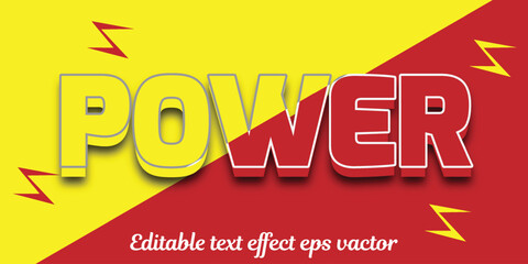 Power gradient color Editable 3d Text effect 3d style eps vactor