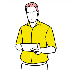 Business man, businessperson or employee staff people cartoon. Company professional minimalist illustration vector