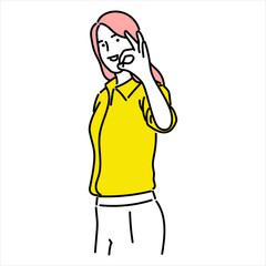 Business woman, businessperson or female employee staff people cartoon. Company professional minimalist illustration vector