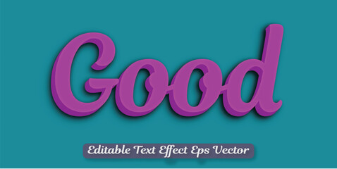 Good pink color Editable 3d Text effect 3d style eps vactor