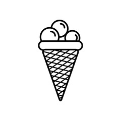 Ice cream line icon flat trendystyle illustration on white background..eps