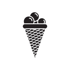 Ice cream simple flat trendy style illustrationn on white background..eps