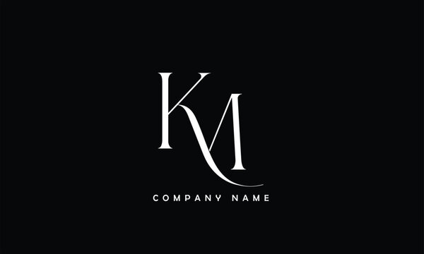 KM, MK, K, M Abstract Letters Logo Monogram