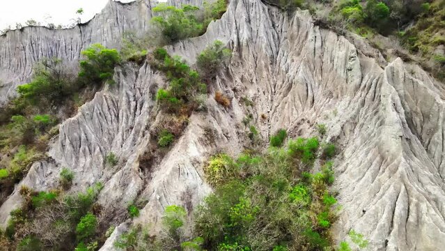 Liji Badland Geopark alongside with Beinan creek at taitung, taiwan