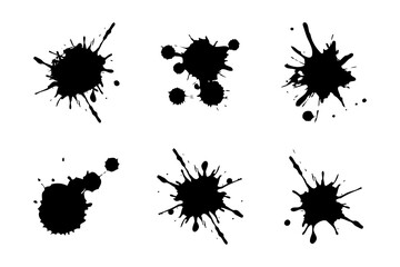 vector collection of ink splatters or splashes