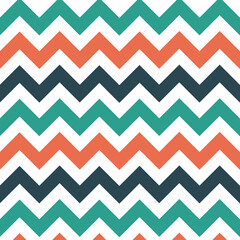 Seamless Zig zag or Chevron pattern in Retro Colors