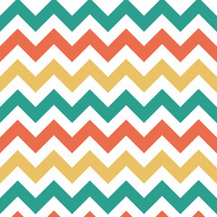 Seamless Zig zag or Chevron pattern in Retro Colors