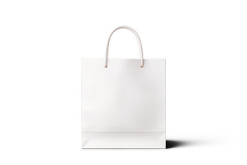 Simple Elegant White Shopping Bag mockup | Isolated on Transparent & White Background | PNG File with Transparency
