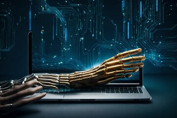 hand holding laptop