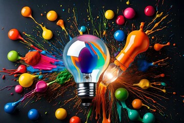 bulb with colorful balloons