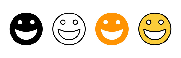 smile icon set vector. smile emoticon icon. feedback sign and symbol