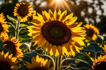 sunflower field in summer