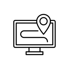 Online map outline icons, navigation vector illustration ,simple transparent graphic element .Isolated on white background