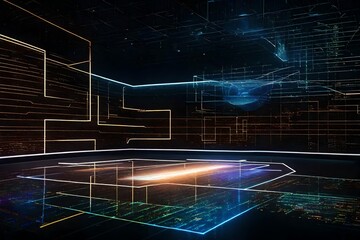 technology background with code