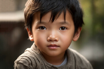 Portrait of a cute boy of Asian descent