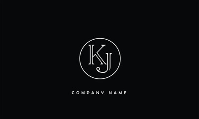 KJ, JK, K, J Abstract Letters Logo Monogram