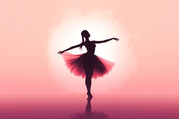 silhouette of a ballerina for logo or poster - obrazy, fototapety, plakaty