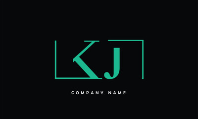 KJ, JK, K, J Abstract Letters Logo Monogram