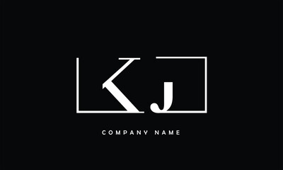 KJ, JK, K, J Abstract Letters Logo Monogram