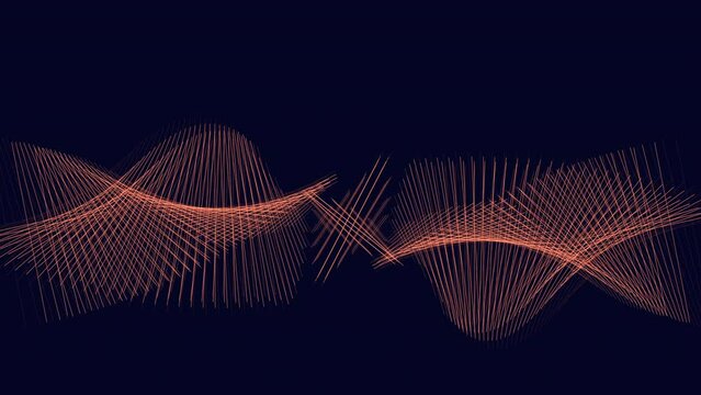 An orange sound wave depicted as zigzag horizontal lines, gradually thickening at the ends. Represents the pattern and intensity of the sound