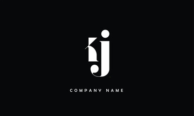 KJ, JK, K, J Abstract Letters Logo Monogram