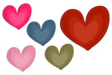 set of colored hearts 