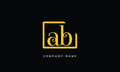 AB, BA, A, B Abstract Letters Logo Monogram