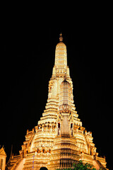 Golden pagoda in the night