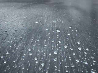 Rain drops on transparent background. Falling water drops. Nature rainfall. 